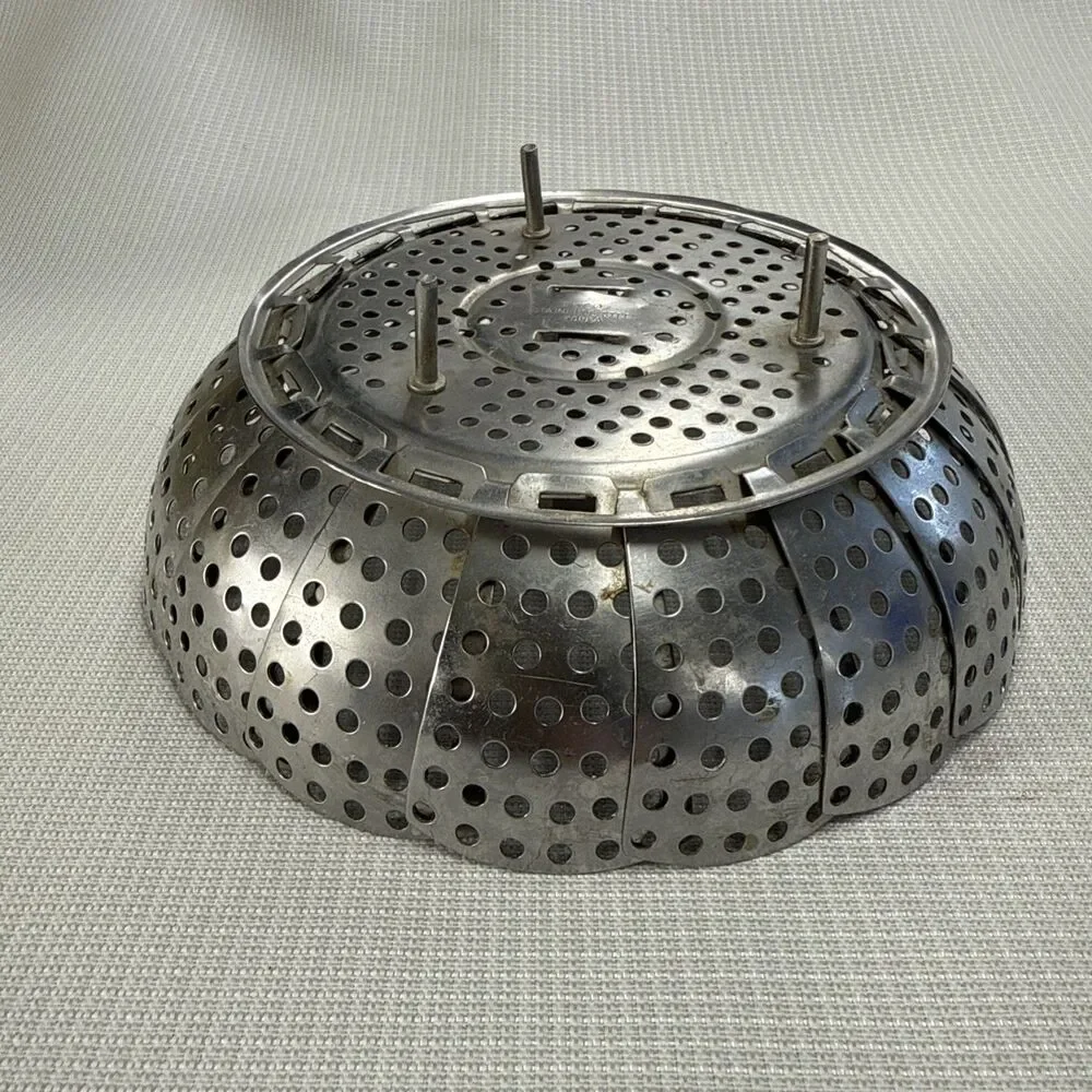 Vintage Ekco Stainless Steel Folding Vegetable Steamer Basket 9
